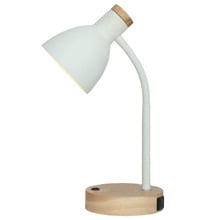 Finley Metal & Timber Desk Lamp with USB
